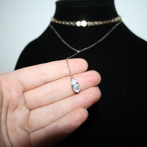 Vintagejelyfish Jewelry - Beautiful gold and silver cz choker drop necklace Vintagejelyfish Jewelry - Beautiful gold and silver cz choker drop necklace